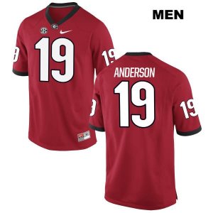 Men's Georgia Bulldogs NCAA #19 Adam Anderson Nike Stitched Red Authentic College Football Jersey WBP7354SM